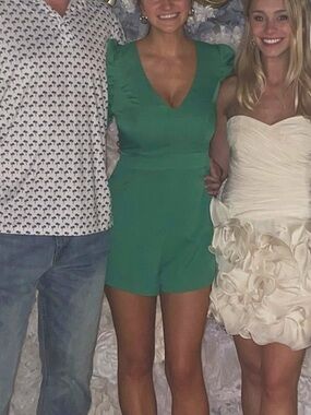 DO+BE Green V-Neck Short Sleeve Romper